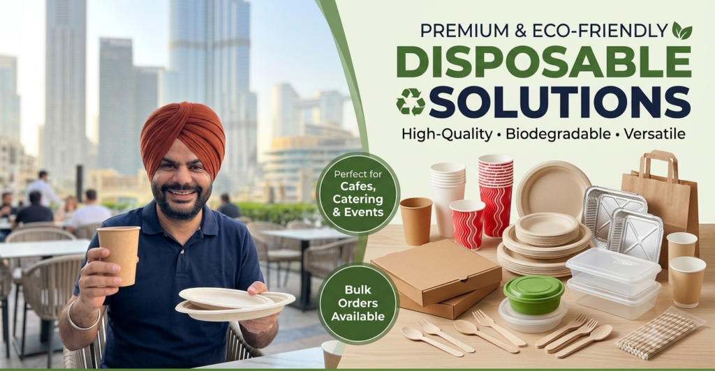 disposable material : Cup | Paper Plates | Glass | wood spoon | Fork | Khaki carry bag | Butter paper | Disposal Material | Thali | Napkin | Tissue paper